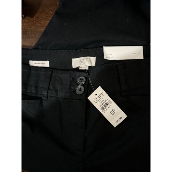 LOFT Women’s Original Cropped Pants Size 6 PETITE Black Straight Office Career - Picture 6 of 10